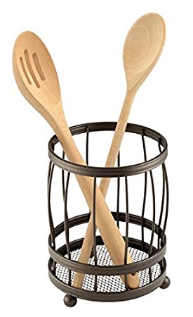 mDesign Utensil, Spatula, Silverware Holder for Kitchen Countertop Storage - Bronze