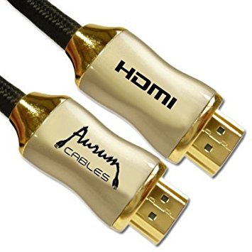 HDMI Cable Nylon Braided Platinum and Gold Style Male to Male Connectors (50 Feet)