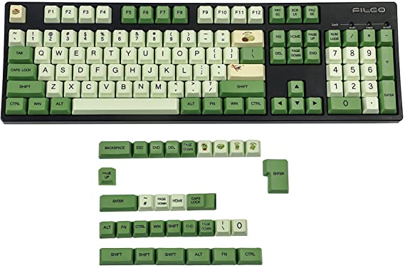 Matcha Keycaps OEM Profile Dye Sub PBT Key Caps for MX Keyboard 104 87 61 Melody 96 KBD75 ID80 GK64 68