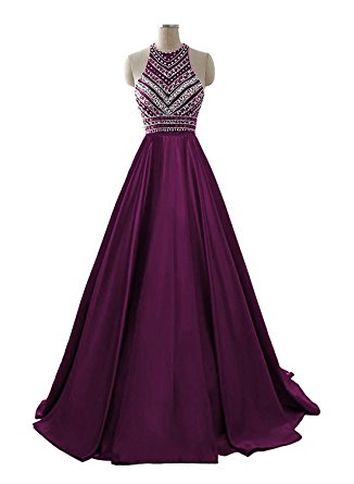 HEIMO Women's 2017 Sequins Evening Party Gowns Beading Formal Prom Dresses Long H187