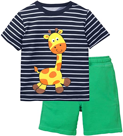 Fiream Boy's Cotton Clothing Sets T-Shirt&Shorts 2 Packs