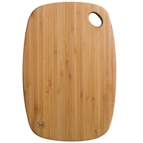 Totally Bamboo Medium GreenLite Dishwasher Safe Bamboo Cutting & Serving Board, 13 1/2 x 9-Inch