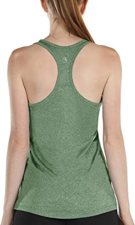 icyzone Workout Tank Tops with Built in Bra - Women's Racerback Athletic Yoga Tops, Running Exercise Gym Shirts