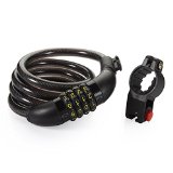 Bike Cable Lock Alaska Bear Security Lock Self Coiling Resettable Combination Cable Lock 4-Foot x 12 Inch Theft-Protection Lock Flexible Lock With Mounting Bracket