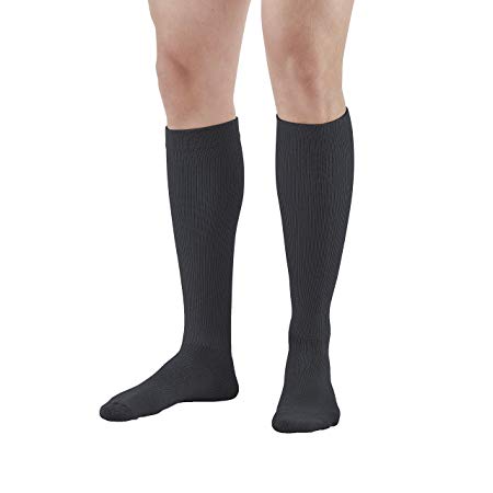 Ames Walker AW Styles 120 125 150 Coolmax 20-30mmHg Firm Compression Knee High Socks Black XXL- Relieves tired aching and swollen legs-symptoms of varicose veins - keeps feet dry and comfortable