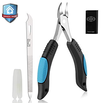 Nail Clippers Toenail Clippers for Thick Nail or Ingrown Toenails by Bleswin, Upgraded Ingrown Toenail Clippers with Nail File & Lifer, Surgical Stainless Toenail Nipper for Men, Seniors, Podiatrist