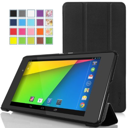 MoKo Google New Nexus 7 FHD 2nd Gen Case - Ultra Slim Lightweight Smart-shell Stand Cover Case for Google Nexus 2 70 Inch 2013 Generation Android 43 Tablet BLACK With Smart Cover Auto Wake  Sleep Feature