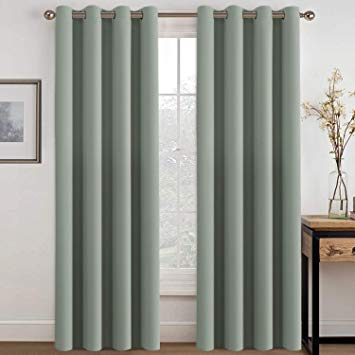 H.VERSAILTEX Blackout Room Darkening Curtains Window Panel Drapes - (Sage Color) 2 Panels per Set, 52 inch Wide by 96 inch Long Each Panel, 8 Grommets/Rings per Panel