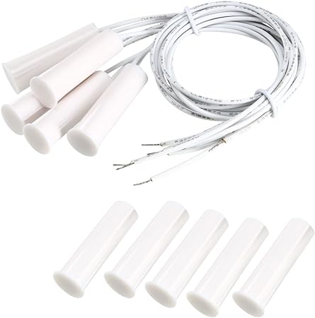 uxcell N.C. Recessed Wired Security Window Door Contact Sensor Alarm Magnetic Reed Switch White RC-35 5pcs