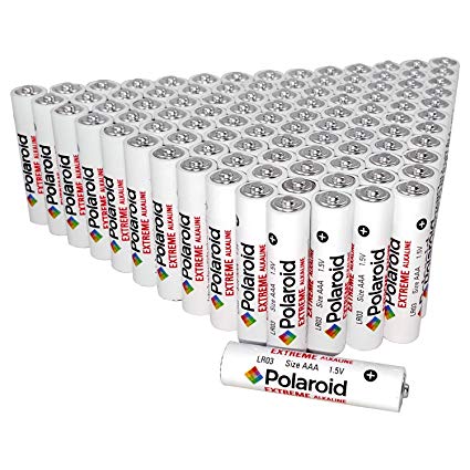 Polaroid Extreme AAA Alkaline Batteries Bulk Size Wholesale Family Pack (100-Pack)