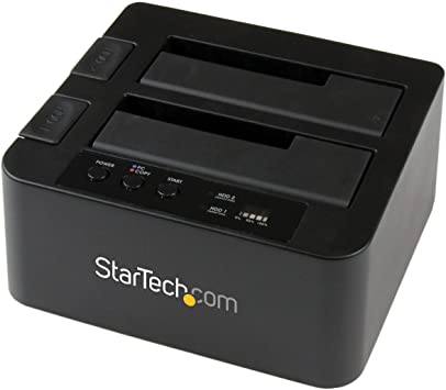 StarTech.com Dual Bay USB 3.0/ eSATA Hard Drive Duplicator Dock for 2.5" & 3.5" SATA SSD HDD with UASP (6Gbps) - Standalone Docking Station (SDOCK2U33RE)