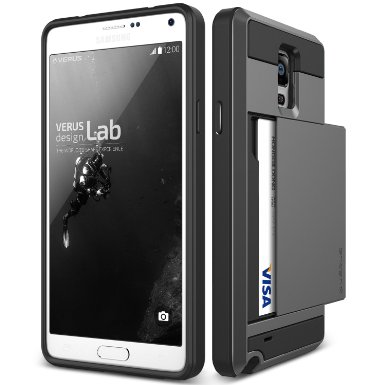 Galaxy Note 4 Case, Verus [Damda Slide][Dark Silver] - [Wallet Card Slot][Heavy Duty Protection] For Samsung Note 4