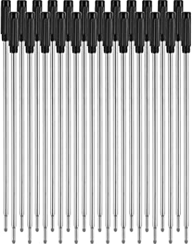 Jovitec 24 Pieces Replaceable Ballpoint Pen Refills Smooth Writing 4.5 Inch (11.6 cm) and 1 mm Medium Tip (Black)