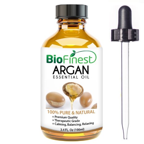 Organic Argan Oil for Hair, Face & Skin - 100% Pure, Natural, Cold Pressed - Certified Organic Virgin Oil From Morocco - Anti-Aging, Anti-Oxidant moisturizer - 100ml (3.4 fl.Oz) (100ml)