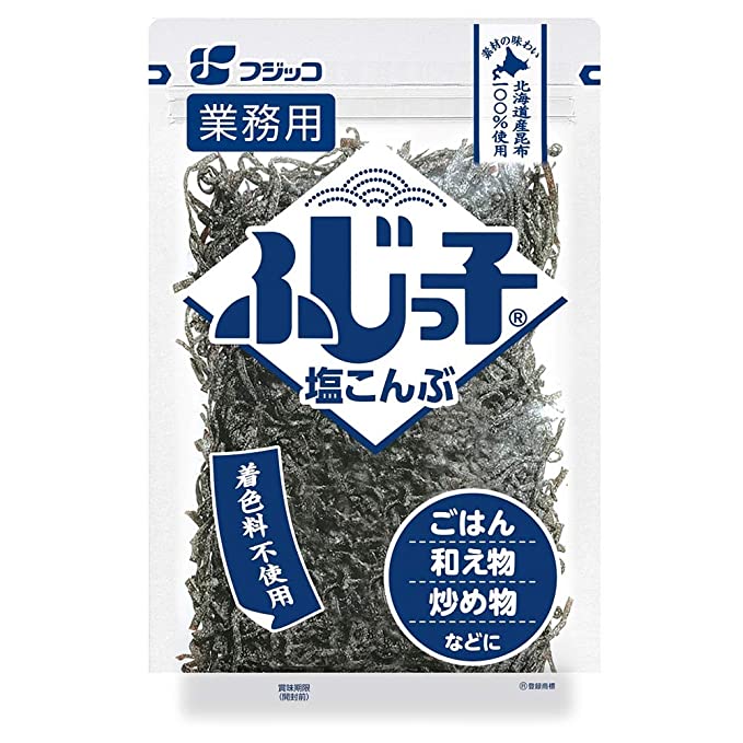 Fujicco Japanese Seasoned Kelp Strips (Shio Kombu), 140g