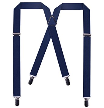 BODY STRENTH X-Shape Suspenders for Men with Strong Clips Wide Adjustable Braces