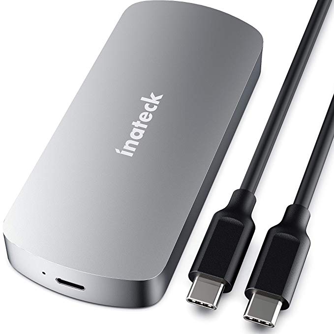 Inateck USB 3.1 Nvme Enclosure, Up to 10Gbps, USB C and USB A Cables Included SA01004