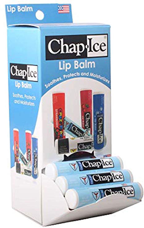 Chap-Ice | Medicated lip balm - for chapped, windburned lips - gravity feed display - 24 count