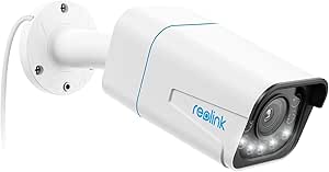 Reolink 4K 8MP Camara Vigilancia PoE con Foco, Detección de Personas/Vehículos/Pets, Zoom óptico 5X, Color Visión Nocturna Lapso de Tiempo Audio Bidireccional, Ranura para Tarjetas microSD, RLC-811A