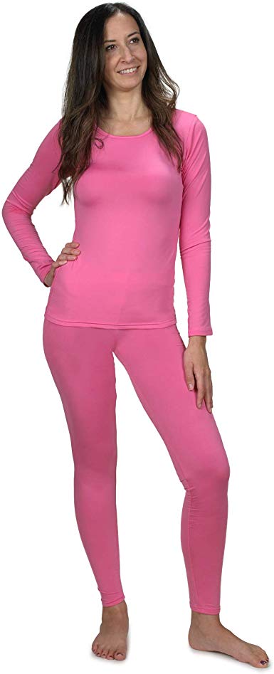 Women's Ultra Soft Thermal Underwear Long Johns Set with Fleece Lined