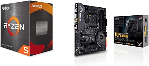 AMD Ryzen 5 5600X 6-core, 12-Thread Unlocked Desktop Processor & ASUS AM4 TUF Gaming X570-Plus (Wi-Fi) AM4 Zen 3 Ryzen 5000 & 3rd Gen Ryzen ATX Motherboard