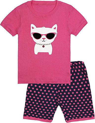 BOOPH Girl's Pajamas Set for Toddler 100% Cotton 2 Piece Kids Pjs Loungewear 2T-7T