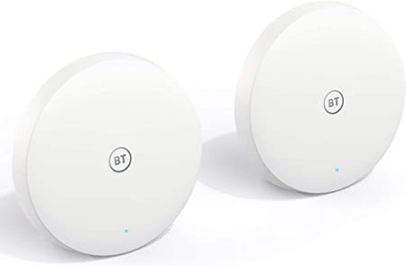 BT Mini Whole Home Wi-Fi, Pack of 2 Discs, Mesh Wi-Fi for Seamless, Speedy (AC1200) Connection, Wi-Fi Everywhere In Small To Medium Homes, App for Complete Control and 3 Year Warranty