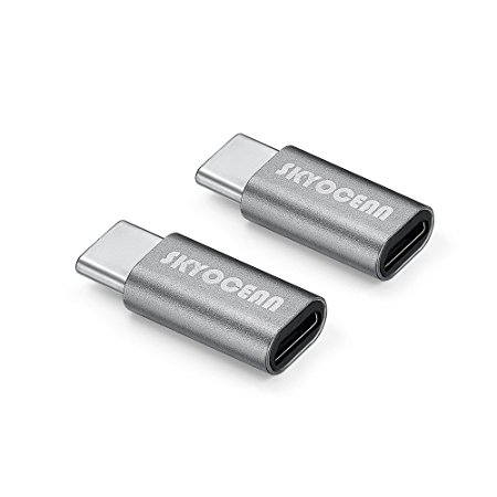 USB C to Micro USB Adapter [2 in 1 Pack] Converts USB Type C into Micro USB for Data Syncing and Charging, With 56K Resistor, Compatible with LG G5, Nexus 6P, Nexus 5x, OnePlus 2 and More