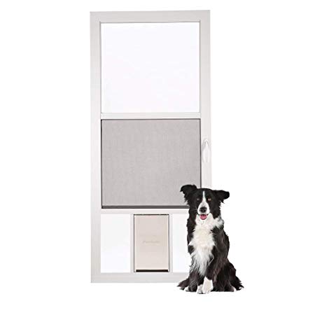 PetSafe Pet Storm Door by LARSON - Durable Metal Storm Door with Built-In Large Pet Door for Dogs and Cats