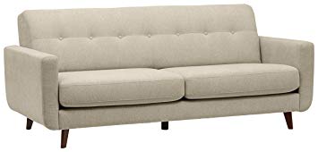 Rivet Sloane Mid-Century Tufted Modern Sofa, 81" W, Shell