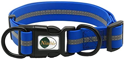 NIMBLE Dog Collar Waterproof Pet Collars Anti-Odor Durable Adjustable PVC & Polyester Soft with Reflective Cloth Stripe Basic Dog Collars S/M/L Sizes