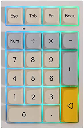 EPOMAKER TH21 21 Keys Hot Swappable Wired Number Pad with RGB Backlight, Programmable,MDA Profile PBT Keycaps for Win/Mac/Linux(Gateron Brown Switch)