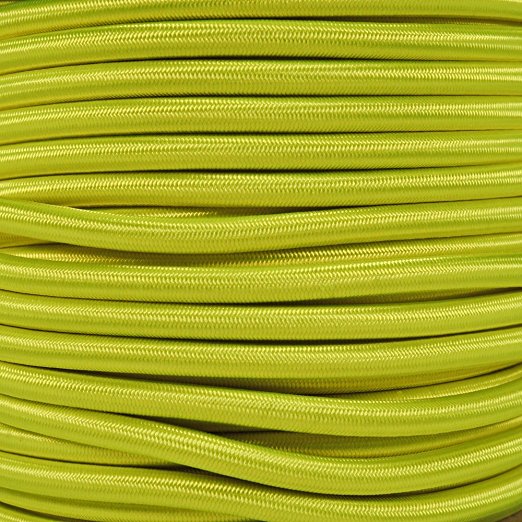 Paracord Planet 2.5mm 1/32", 1/16", 3/16", 5/16", 1/8”, 3/8", 5/8", 1/4", 1/2 inch Elastic Bungee Nylon Shock Cord Crafting Stretch String – Various Colors –10 25 50 & 100 Foot Lengths Made in USA