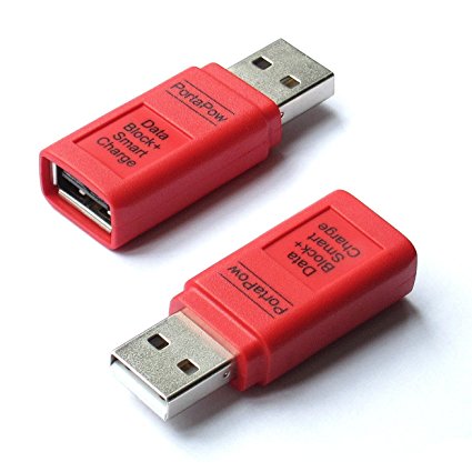 PortaPow Fast Charge   Data Block USB Adaptor with SmartCharge Chip (2 Pack)