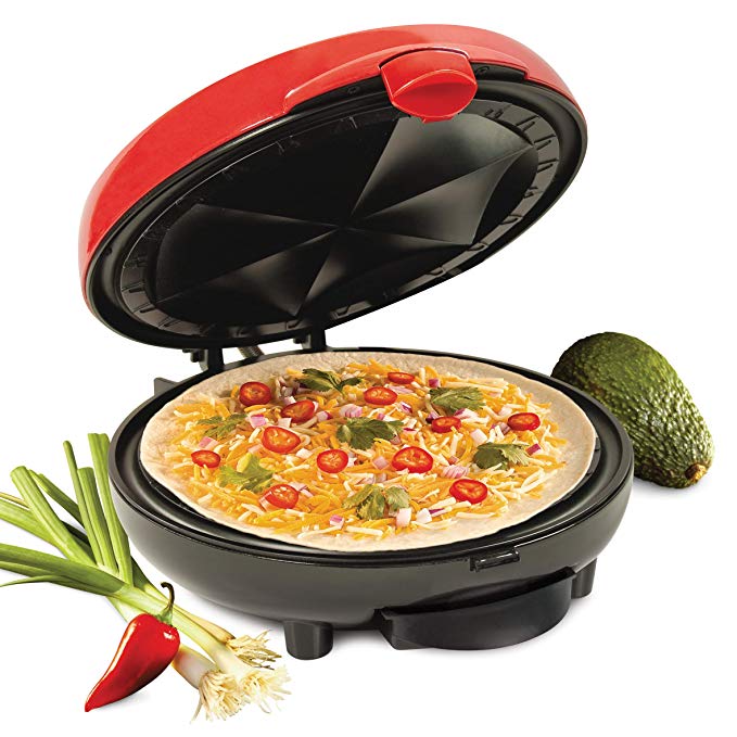 Nostalgia EQM200 6-Wedge Electric Quesadilla Maker with Extra Stuffing Latch