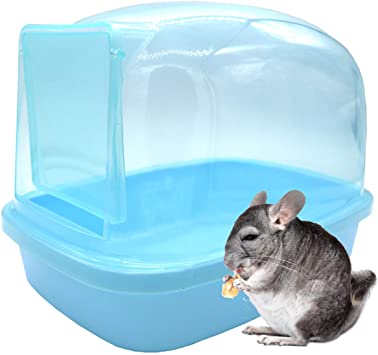 kathson Dwarf Hamster Bathroom, Chinchilla Sauna Room Plastic Sand Bath House Ideal for Gerbils, Hedgehog, Squirrel and Other Small Animals