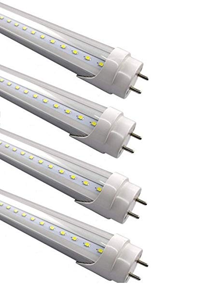 (4-Pack) Fulight Easy-Installing & Clear ¤ T8 LED Tube Light - 2FT 24" 10W (18W Equivalent), Warm White 3000K, F17T8, F18T8, F20T10, F20T12/WW, Double-End Powered, Clear Cover, Works from 85-265VAC