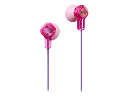 JVC Wired Earphones - Wired with Stickers, Pink (HA-KD1P)