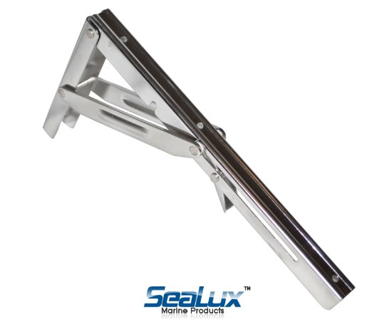 SeaLux Marine Stainless Steel Fold down Bracket for Shelve, Table, Chair Load 550 lbs