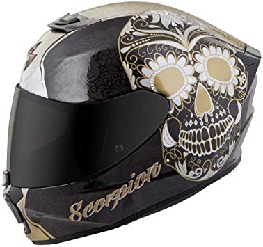 Scorpion Unisex-Adult Full-face-Helmet-Style Sugarskull (Black/Gold, X-Small)