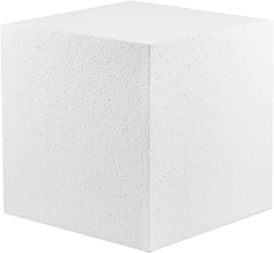MT Products Hard Foam Blocks (2 Pack) | 8 x 8 x 8 Inch Non-Squishy Craft Foam Cubes | Polystyrene Brick for Arts and Crafts, Sculptures, Floral Arrangements, Modeling, Centerpieces & More