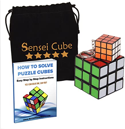 MEGA SALE Sensei Cube - Best Selling Black Stickerless Speed Cube - With Pouch & Puzzle Cubes Solution Guide