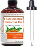 Frankincense Essential Oil - Big 4 oz - 100 Pure and Natural Therapeutic Grade - Premium Quality oil with wonderful aroma - Great uses for aches and pains as well as a natural antiseptic Fights Acne