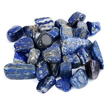 Bingcute 1 lb Natural Lapis Lazuli About 0.8"inch Tumbled Stone Healing Reiki Crystal Jewelry Making Home Decoration