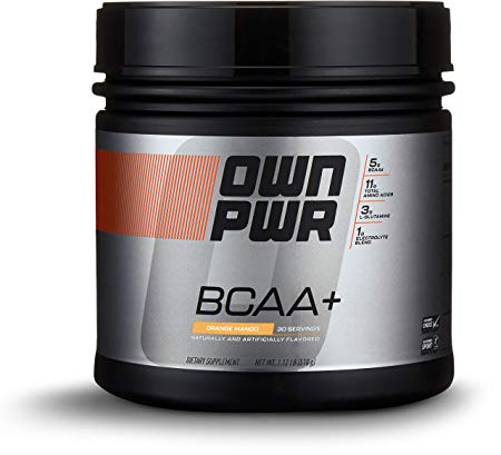 OWN PWR BCAA  Powder, Orange Mango, 30 Servings, Micronized Branched Chain Amino Acids with Glutamine, Electrolytes & More