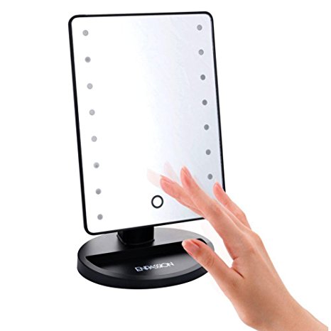 [New Version] [Adjustable Brightness] EnPassion 16 LED Makeup Vanity Mirror with Lights and Tray (Black)