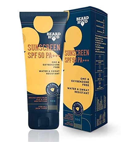 Beardhood SPF 50 PA    Sunscreen For Men | Non Greasy, Water & Sweat Resistant | OMC & Oxybenzone Free | Suitable for all Skin Types , 50g
