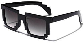 8 Bit Square Pixel Nerd Gamer Glasses Retro Novelty Sunglasses