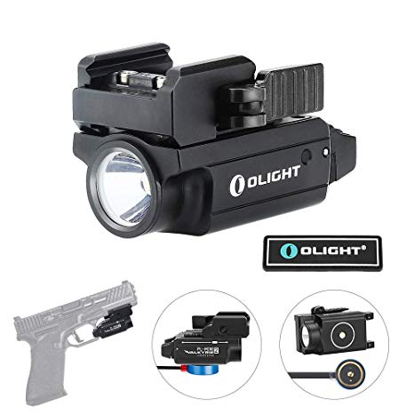 OLIGHT PL-Mini 2 Valkyrie 600 Lumens Cree XP-L HD CW Magnetic USB Rechargeable Subcompact Weaponlight with Adjustable Rail, Patch