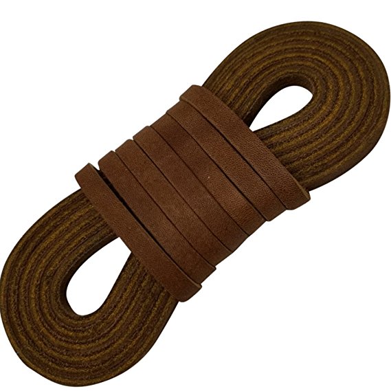 Leather Straps 2 Pieces 1/4 Wide and 72 inches long Laces That Are Great For Many Purposes by TOFL (Medium Brown)